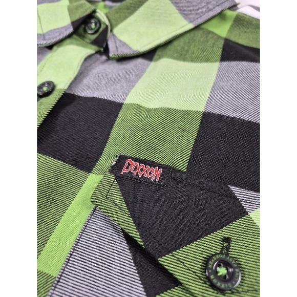 Dixxon Flannel Shirt Womens 2X Green Plaid Dragula Gothic Long Sleeve Top - Picture 3 of 13